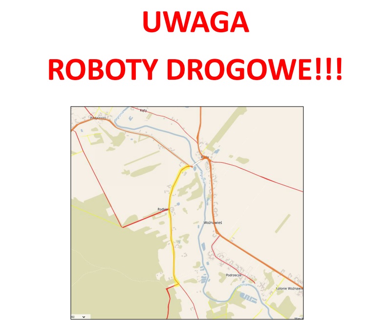 Roboty drogowe - mapa